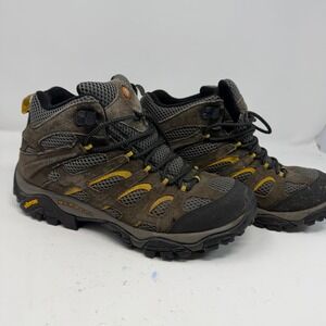 Merrell Moab Ventilator Mid Beluga Mens 10 Hiking Boots Brown Grey Vibram 86597
